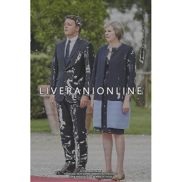Il presidente del Consiglio Matteo Renzi riceve il primo ministro britannico Theresa May - Roma 26.07.2016 - Villa Doria Pamphilj - nella foto: Matteo Renzi e Theresa May / Ph.Corradetti - AG ALDO LIVERANI SAS / AGENZIA ALDO LIVERANI SAS