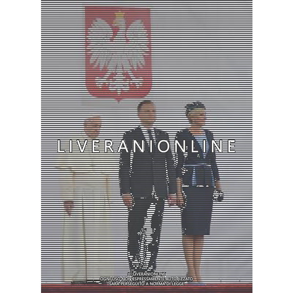 27 07 2016 Krakow Przylot Ojca Swietego Franciszka na lotnisko Jana Pawla II-go w Balicach 27 July 2016 Pope Francis arrives to Balice Jean Paul II airport N/Z Papiez Franciszek, Agata Kornhauser-Duda , Prezydent Andrzej Duda Foto: Artur Widak/Newspix --- Newspix.pl / AGENZIA ALDO LIVERANI SAS - ITALY ONLY EDITORIAL USE ONLY Sua Santita\' il Santo Padre Papa Francesco al suo arrivo all\'aeroporto Giovanni Paolo II Balice a Cracovia in Polonia 27 luglio 2016 ricevuto dal presidente Andrzej Duda