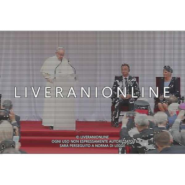 2016.07.27 KRAKOW - ZAMEK WAWELSKI SPOTKANIE PAPIEZ FRANCISZEK Z WLADZAMI PREZYDENT PREMIER SDM SWIATOWE DNI MLODZIEZY WAWEL ZAMEK KROLEWSKI NA WAWELU POWITANIE SDM MEETING OF POPE FRANCIS WITH THE AUTHORITIES AND DIPLOMATIC CORPS IN THE WAWEL ROYAL CASTLE, PAPAL WELCOME WORLD YOUTH DAY NZ AGATA KORNHAUSER DUDA PAPIEZ FRANCISZEK PREZYDENT ANDRZEJ DUDA FOT LUKASZ WIESZALA / FOKUSMEDIA/NEWSPIX.PL --- Newspix.pl / AGENZIA ALDO LIVERANI SAS - ITALY ONLY - EDITORIAL USE ONLY Sua Santita\' il Santo Padre Papa Francesco incontra le autoritÃ \' e corpo diplomatico al Castello Reale di Wawel con cerimonia di benvenuto nella giornata mondiale della gioventu\' a Cracovia in Polonia 27 luglio 2016