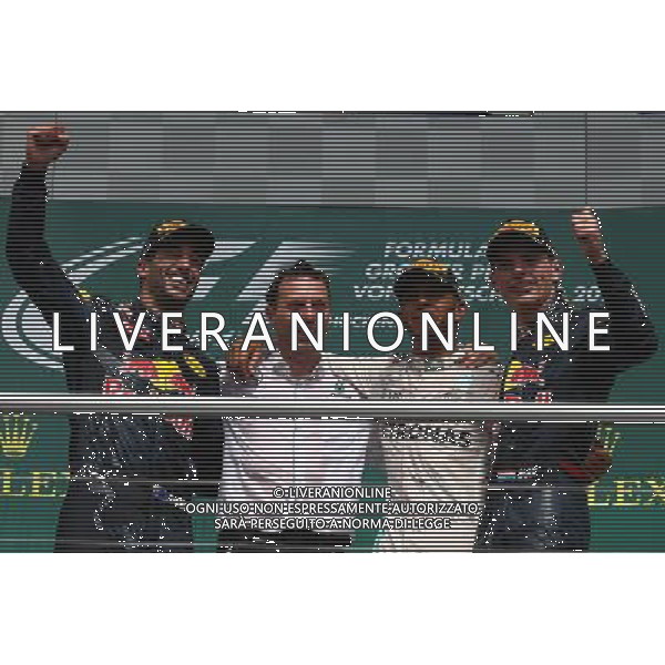 1st place Lewis Hamilton (GBR) Mercedes AMG F1 W07 , 2nd Daniel Ricciardo (AUS) Red Bull Racing RB12 and 3rd place Max Verstappen (NLD) Red Bull Racing RB12. 31.07.2016. Formula 1 World Championship, Rd 12, German Grand Prix, Hockenheim, Germany, Race Day. AG ALDO LIVERANI SAS ONLY ITALY
