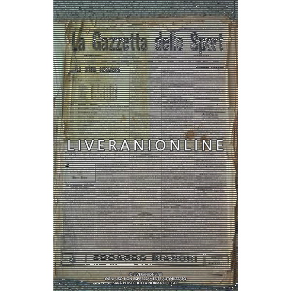 RIPRODUZIONE DELLA PRIMA PAGINA DELLA GAZZETTA DELLO SPORT CON DATA 01/01/1900 AG ALDO LIVERANI SAS