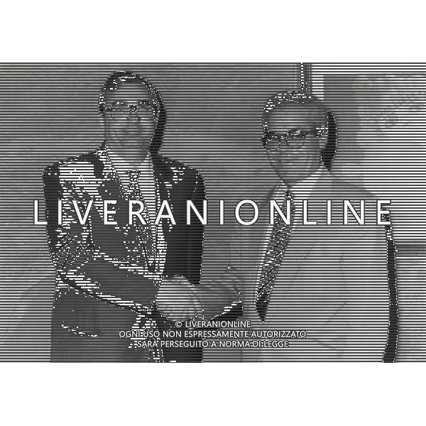 RETROSPETTIVA GUSTAVO GIAGNONI ALLENATORE CALCIO NELLAFOTO GUSTAVO GIAGNONI CON IL PRESIDENTE DEL MANTOVA PAOLO GRIGOLO AG ALDO LIVERANI SAS