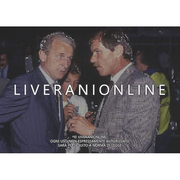 RETROSPETTIVA ROMEO BENETTI CALCIATORE NELLA FOTO ROMEO BENETTI CON GIOVANNI TRAPATTONI AG ALDO LIVERANI SAS