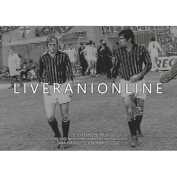 RETROSPETTIVA ROMEO BENETTI CALCIATORE NELLA FOTO ROMEO BENETTI CON COMBIN AG ALDO LIVERANI SAS