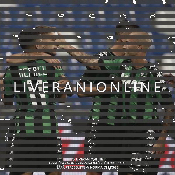 SASSUOLO - LUCERNA PRELIMINARI EUROPA LEAGUE 04 AGOSTO 2016 NELLA FOTO ESULTANZA DOPO IL GOL DI DOMENICO BERARDI ©GS/AGENZIA ALDO LIVERANI SAS