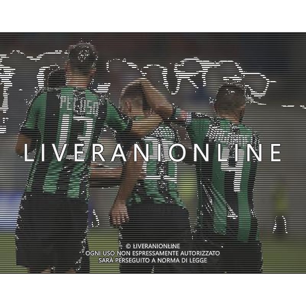 SASSUOLO - LUCERNA PRELIMINARI UEFA EUROPA LEAGUE 04 AGOSTO 2016 NELLA FOTO ESULTANZA DOPO IL GOL SU RIGORE DI BERARDI ©GS/AGENZIA ALDO LIVERANI SAS