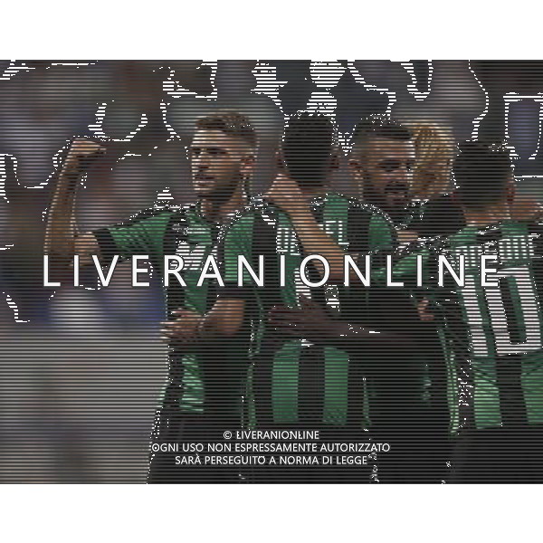 SASSUOLO - LUCERNA PRELIMINARI UEFA EUROPA LEAGUE 04 AGOSTO 2016 NELLA FOTO ESULTANZA DOPO IL GOL DI DEFREL ©GS/AGENZIA ALDO LIVERANI SAS