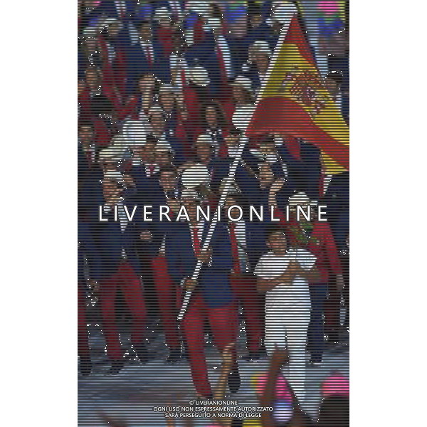 XXXI Olympic Games Giochi Olimpici Rio 2016 Rio de Janeiro - 05.08.2016 Cerimonia d\'Apertura Nella Foto:la delegazione spagnola portabandiera nadal /Ph.Vitez-Ag. Aldo Liverani
