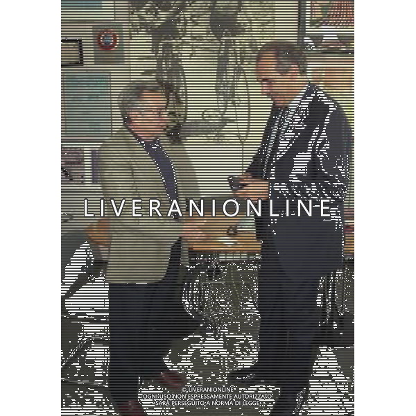 milano 08-07-1999 visita del presidente della reggina calcio allla sede della gazzetta dello sport in via solferino nella foto paasquale foti con candido cannavo\' ag aldo liverani sas