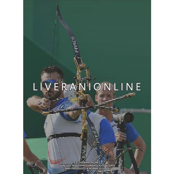 XXXI Olympic Games Giochi Olimpici Rio 2016 Rio de Janeiro - 06.08.2016 Tiro con l\'arco a squadre Quarti di FInale Italia-Cina Nella Foto:Team Italia Nespoli Mauro /Ph.Vitez-Ag. Aldo Liverani