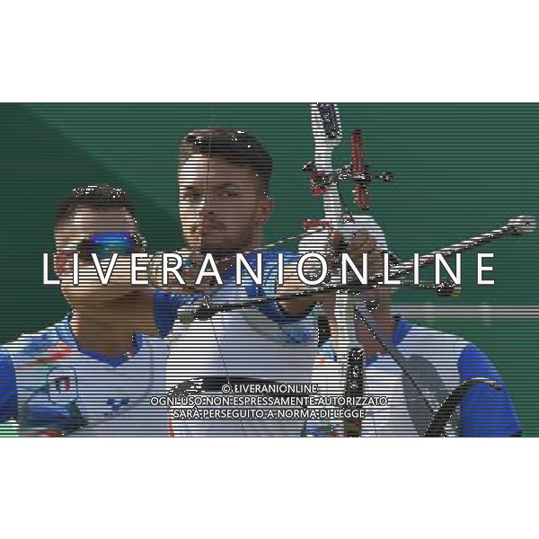 XXXI Olympic Games Giochi Olimpici Rio 2016 Rio de Janeiro - 06.08.2016 Tiro con l\'arco a squadre Quarti di FInale Italia-Cina Nella Foto:Team Italia Pasqualucci David /Ph.Vitez-Ag. Aldo Liverani