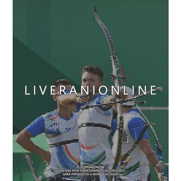 XXXI Olympic Games Giochi Olimpici Rio 2016 Rio de Janeiro - 06.08.2016 Tiro con l\'arco a squadre Quarti di FInale Italia-Cina Nella Foto:Team Italia Pasqualucci David /Ph.Vitez-Ag. Aldo Liverani