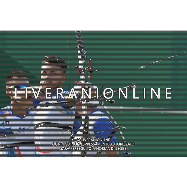 XXXI Olympic Games Giochi Olimpici Rio 2016 Rio de Janeiro - 06.08.2016 Tiro con l\'arco a squadre Quarti di FInale Italia-Cina Nella Foto:Team Italia Pasqualucci David /Ph.Vitez-Ag. Aldo Liverani