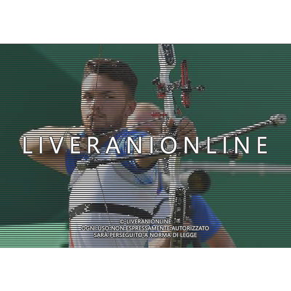 XXXI Olympic Games Giochi Olimpici Rio 2016 Rio de Janeiro - 06.08.2016 Tiro con l\'arco a squadre Quarti di FInale Italia-Cina Nella Foto:Team Italia Pasqualucci David /Ph.Vitez-Ag. Aldo Liverani