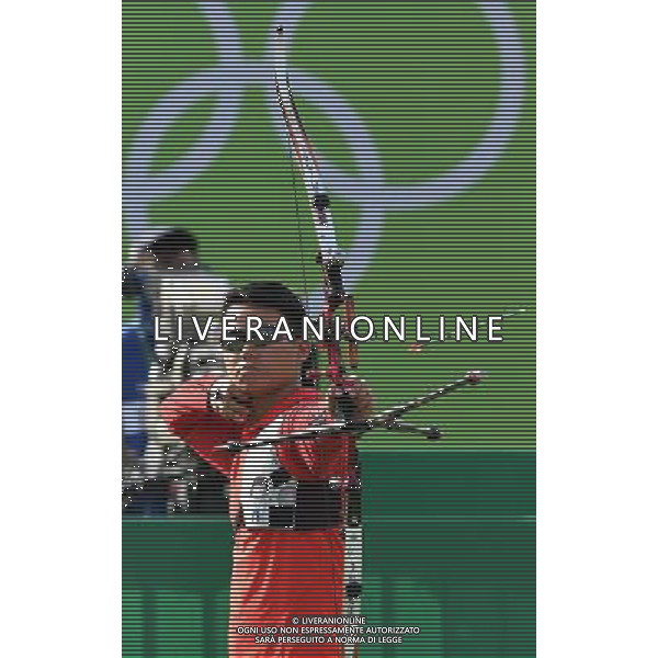 XXXI Olympic Games Giochi Olimpici Rio 2016 Rio de Janeiro - 06.08.2016 Tiro con l\'arco a squadre Quarti di FInale Italia-Cina Nella Foto:Team Cina Gu Xuesong,Wnag Dapeng,Xing Yu /Ph.Vitez-Ag. Aldo Liverani
