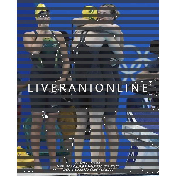XXXI Olympic Games Giochi Olimpici Rio 2016 Rio de Janeiro - 06.08.2016 Nuoto Nella Foto:Finale Staffetta 4x100 Stile Libero Donne l\'esultanza delle ragazze australiane /Ph.Vitez-Ag. Aldo Liverani