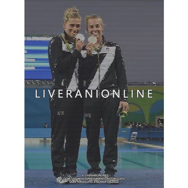 XXXI Olympic Games Giochi Olimpici Rio 2016 Rio de Janeiro - 07.08.2016 Finali Trampolino 3m Sincro Femminile Nella Foto:Tania Cagnotto e Francesca Dallape\' con la medaglia /Ph.Vitez-Ag. Aldo Liverani