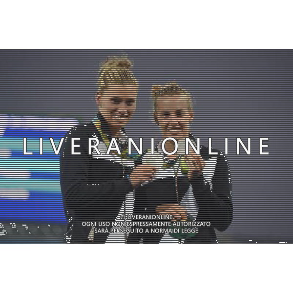 XXXI Olympic Games Giochi Olimpici Rio 2016 Rio de Janeiro - 07.08.2016 Finali Trampolino 3m Sincro Femminile Nella Foto:Tania Cagnotto e Francesca Dallape\' con la medaglia /Ph.Vitez-Ag. Aldo Liverani