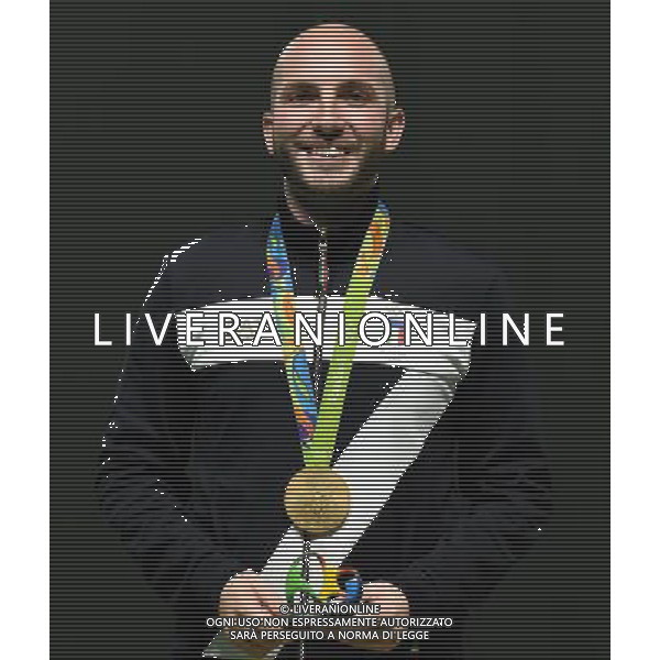 XXXI Olympic Games Giochi Olimpici Rio 2016 Rio de Janeiro - 08.08.2016 Finali Tiro a Segno 10m Nella Foto:Niccolo\' Campriani esulta con la medaglia /Ph.Vitez-Ag. Aldo Liverani
