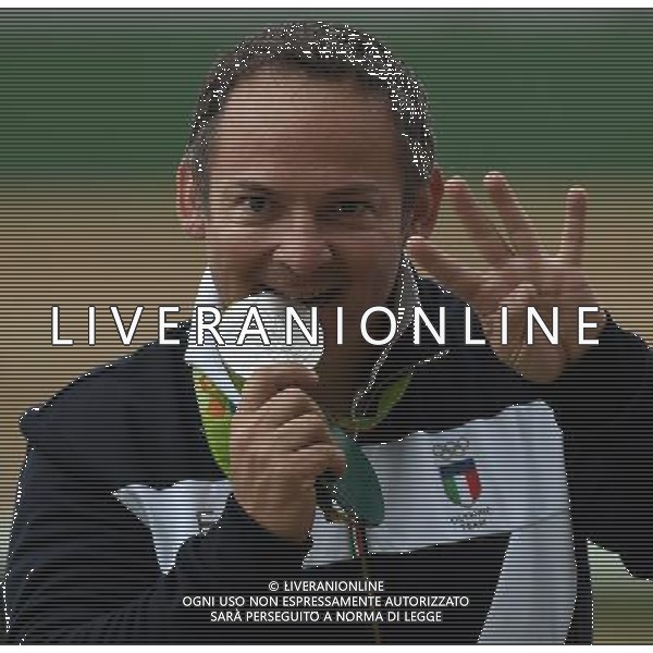 XXXI Olympic Games Giochi Olimpici Rio 2016 Rio de Janeiro - 08.08.2016 Finali Trap Fossa Olimpica di Tiro Nella Foto:Giovanni Pellielo con la medaglia /Ph.Vitez-Ag. Aldo Liverani
