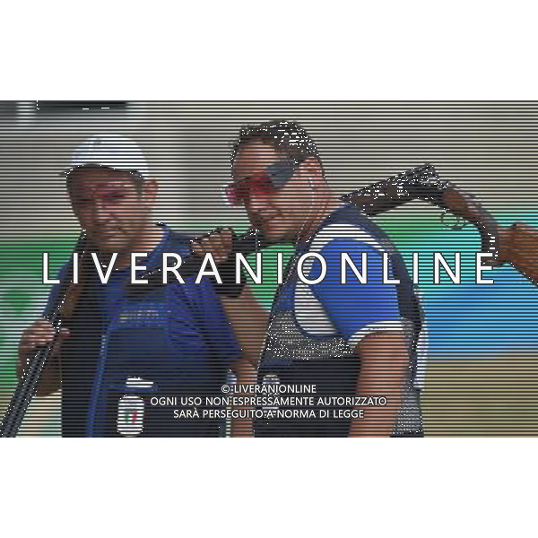 XXXI Olympic Games Giochi Olimpici Rio 2016 Rio de Janeiro - 08.08.2016 Finali Trap Fossa Olimpica di Tiro Nella Foto:Fabbrizi Massimo e Giovanni Pellielo /Ph.Vitez-Ag. Aldo Liverani