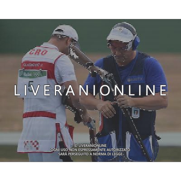 XXXI Olympic Games Giochi Olimpici Rio 2016 Rio de Janeiro - 08.08.2016 Finali Trap Fossa Olimpica di Tiro Nella Foto:Giovanni Pellielo dopo l\'ultimo tiro sbagliato /Ph.Vitez-Ag. Aldo Liverani