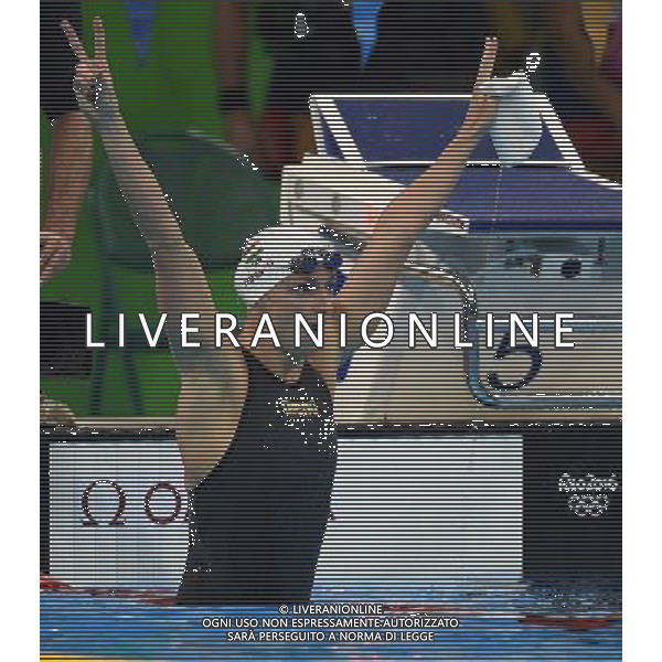 XXXI Olympic Games Giochi Olimpici Rio 2016 Rio de Janeiro - 08.08.2016 Nuoto Finale 100m Dorso Femminile Nella Foto:Hosszu Katinka esulta /Ph.Vitez-Ag. Aldo Liverani
