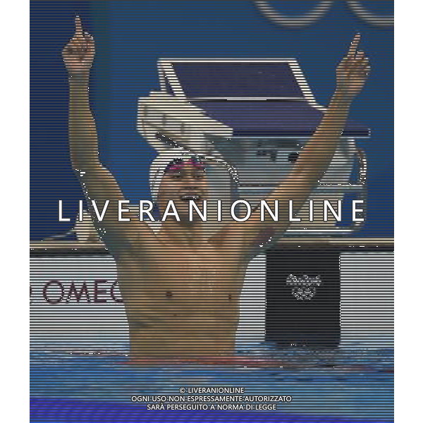 XXXI Olympic Games Giochi Olimpici Rio 2016 Rio de Janeiro - 08.08.2016 Nuoto Finale 200m Stile Libero Maschile Nella Foto:Sun Yang esulta /Ph.Vitez-Ag. Aldo Liverani