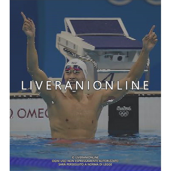 XXXI Olympic Games Giochi Olimpici Rio 2016 Rio de Janeiro - 08.08.2016 Nuoto Finale 200m Stile Libero Maschile Nella Foto:Sun Yang esulta /Ph.Vitez-Ag. Aldo Liverani