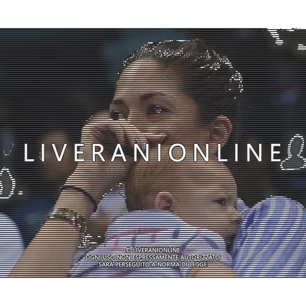 XXXI Olympic Games Giochi Olimpici Rio 2016 Rio de Janeiro - 09.08.2016 Nuoto Finale 200m Farfalla Maschile Nella Foto:Le lacrime della Madre e della Moglie di Michael Phelps con in braccio il figlio /Ph.Vitez-Ag. Aldo Liverani