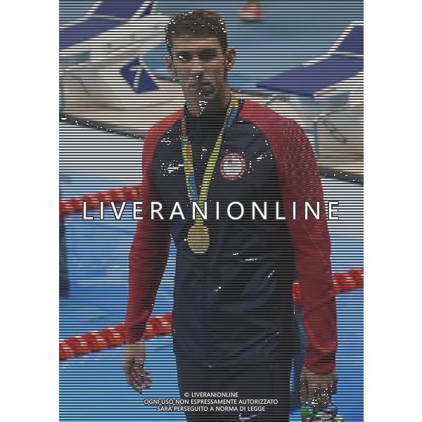 XXXI Olympic Games Giochi Olimpici Rio 2016 Rio de Janeiro - 09.08.2016 Nuoto Finale 200m Farfalla Maschile Nella Foto:Michael Phelps con la medaglia /Ph.Vitez-Ag. Aldo Liverani