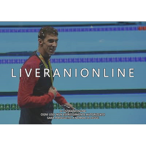 XXXI Olympic Games Giochi Olimpici Rio 2016 Rio de Janeiro - 09.08.2016 Nuoto Finale 200m Farfalla Maschile Nella Foto:Michael Phelps con la medaglia /Ph.Vitez-Ag. Aldo Liverani