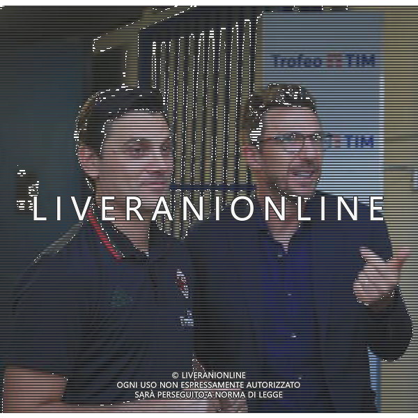 MILAN - CELTA VIGO - SASSUOLO TROFEO TIM REGGIO EMILIA 10 AGOSTO 2016 NELLA FOTO VINCENZO MONTELLA CON EUSEBIO DI FRANCESCO ©GS/AGENZIA ALDO LIVERANI SAS