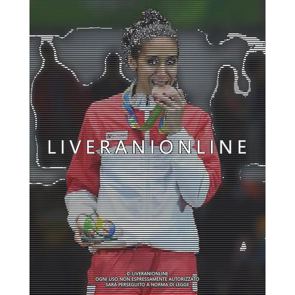 XXXI Olympic Games Giochi Olimpici Rio 2016 Rio de Janeiro - 10.08.2016 Finale Scherma Fioretto Femminile Nella Foto:Ines Boubakri (TUN) Premiazione /Ph.Vitez-Ag. Aldo Liverani
