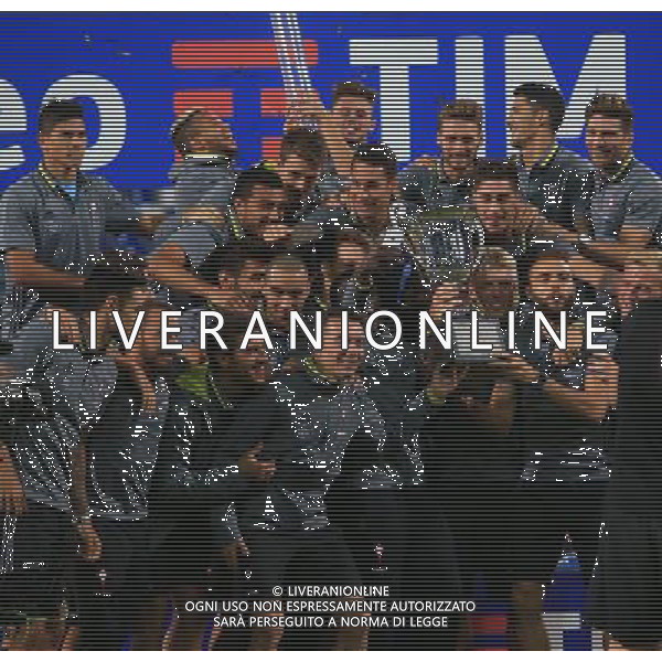 MILAN - CELTA VIGO - SASSUOLO TROFEO TIM REGGIO EMILIA 10 AGOSTO 2016 NELLA FOTO LA PREMIAZIONE CON LA CONSEGNA DELLA COPPA AL CELTA VIGO VINCITORE DEL TROFEO ©GS/AGENZIA ALDO LIVERANI SAS