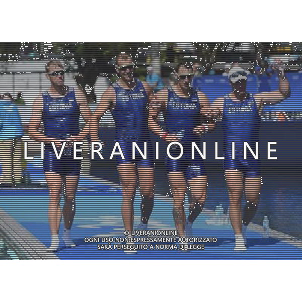 XXXI Olympic Games Giochi Olimpici Rio 2016 Rio de Janeiro - 11.08.2016 Canottaggio Finale 4 di Coppia Maschile Nella Foto:Esultanza della squadra Estone /Ph.Vitez-Ag. Aldo Liverani