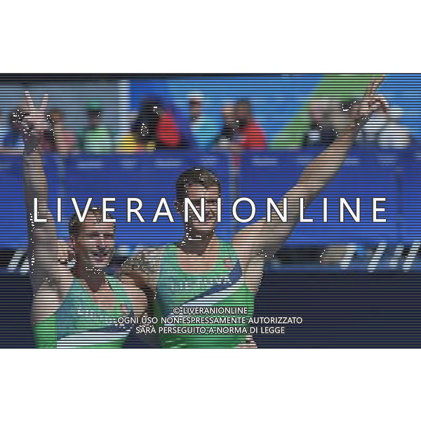 XXXI Olympic Games Giochi Olimpici Rio 2016 Rio de Janeiro - 11.08.2016 Canottaggio Finale 2 di coppia Maschile Nella Foto:Esultanza della squadra Lituana /Ph.Vitez-Ag. Aldo Liverani