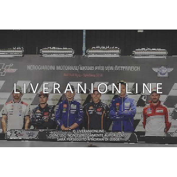 Cal Crutchlow, Dani Pedrosa, Jorge Lorenzo, Marc Marquez, Valentino Rossi, Andrea Dovizioso durante la conferenza stampa - Conferenza stampa del GP di Austria MOTOMONDIALE 11 Agosto 2016 ©Piazzolla/AGENZIA ALDO LIVERANI SAS