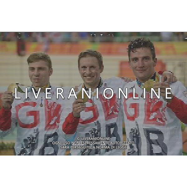 11-08-2016 Giochi Olimpici Pista Uomini; Giornata 01; 2016, Great Britain; Hindes, Philip; Kenny, Jason; Skinner, Callum; Rio De Janeiro; ©SIROTTI/AGENZIA ALDO LIVERANI SAS