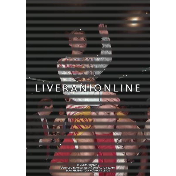 MILANO 20/06/1996 INCONTRO DI BOXE GIOVANNI PARISI GONZALES NELLA FOTO L\'INCONTRO DI PUGILATO TRA GIOVANNI PARISI E GONZALES AG ALDO LIVERANI SAS