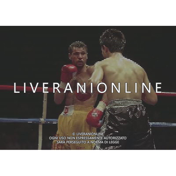 MILANO 20/06/1996 INCONTRO DI BOXE GIOVANNI PARISI GONZALES NELLA FOTO L\'INCONTRO DI PUGILATO TRA GIOVANNI PARISI E GONZALES AG ALDO LIVERANI SAS