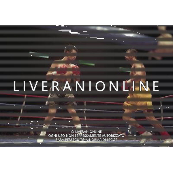 MILANO 20/06/1996 INCONTRO DI BOXE GIOVANNI PARISI GONZALES NELLA FOTO L\'INCONTRO DI PUGILATO TRA GIOVANNI PARISI E GONZALES AG ALDO LIVERANI SAS