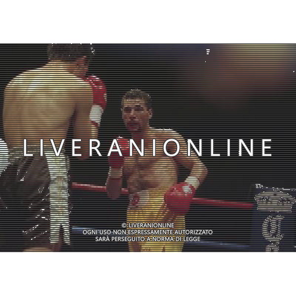 MILANO 20/06/1996 INCONTRO DI BOXE GIOVANNI PARISI GONZALES NELLA FOTO L\'INCONTRO DI PUGILATO TRA GIOVANNI PARISI E GONZALES AG ALDO LIVERANI SAS