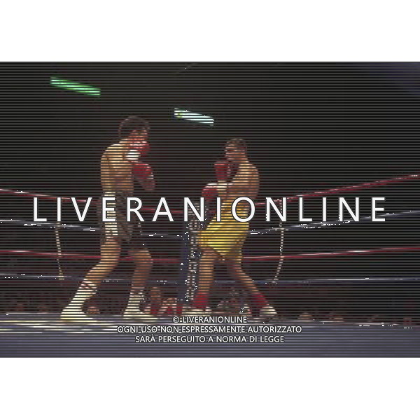 MILANO 20/06/1996 INCONTRO DI BOXE GIOVANNI PARISI GONZALES NELLA FOTO L\'INCONTRO DI PUGILATO TRA GIOVANNI PARISI E GONZALES AG ALDO LIVERANI SAS