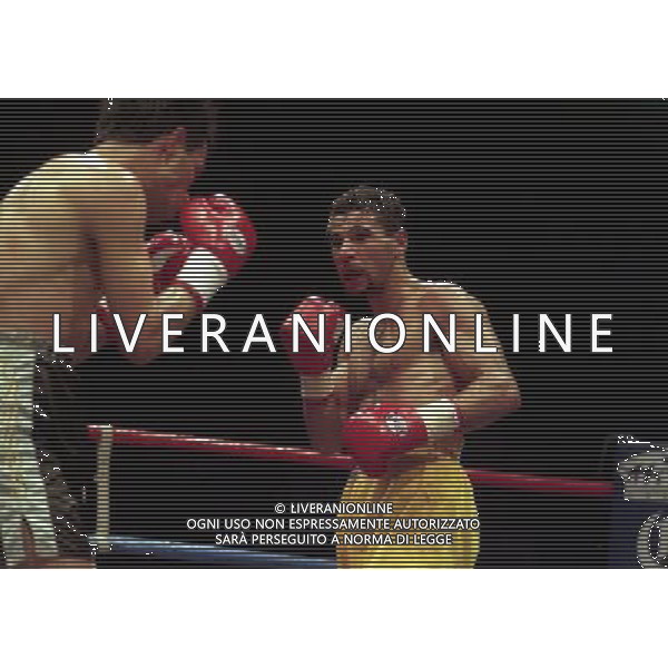 MILANO 20/06/1996 INCONTRO DI BOXE GIOVANNI PARISI GONZALES NELLA FOTO L\'INCONTRO DI PUGILATO TRA GIOVANNI PARISI E GONZALES AG ALDO LIVERANI SAS