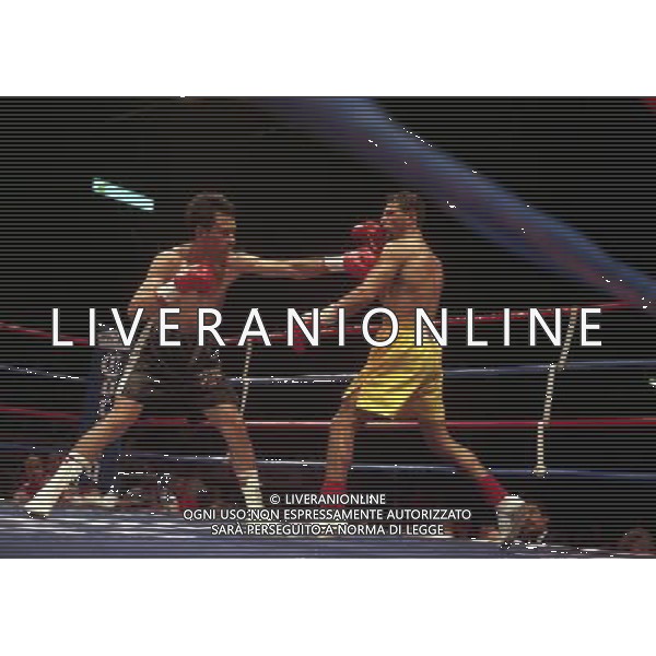MILANO 20/06/1996 INCONTRO DI BOXE GIOVANNI PARISI GONZALES NELLA FOTO L\'INCONTRO DI PUGILATO TRA GIOVANNI PARISI E GONZALES AG ALDO LIVERANI SAS