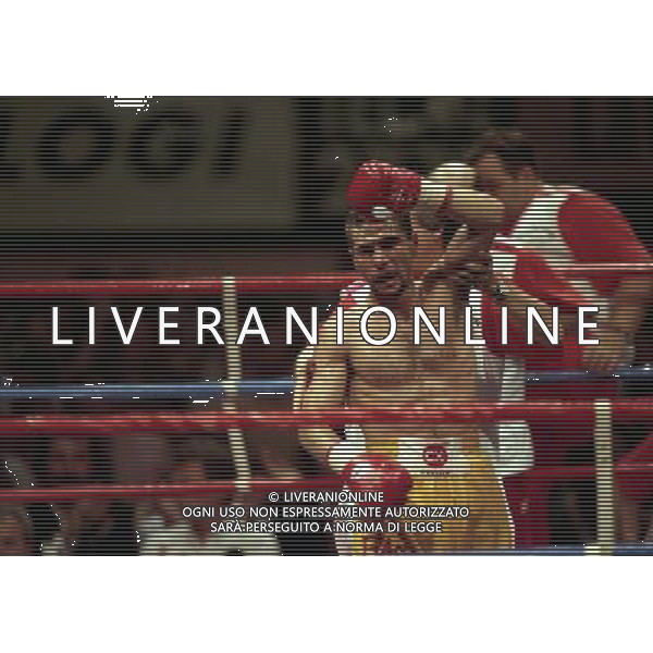 MILANO 20/06/1996 INCONTRO DI BOXE GIOVANNI PARISI GONZALES NELLA FOTO L\'INCONTRO DI PUGILATO TRA GIOVANNI PARISI E GONZALES AG ALDO LIVERANI SAS