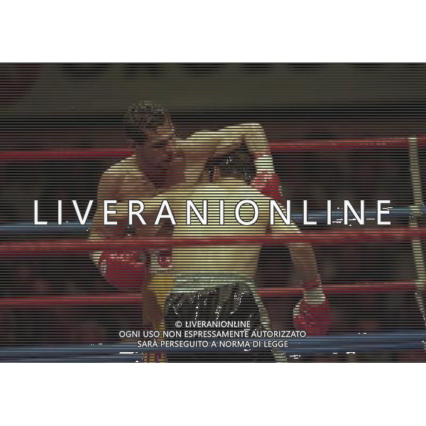 MILANO 20/06/1996 INCONTRO DI BOXE GIOVANNI PARISI GONZALES NELLA FOTO L\'INCONTRO DI PUGILATO TRA GIOVANNI PARISI E GONZALES AG ALDO LIVERANI SAS