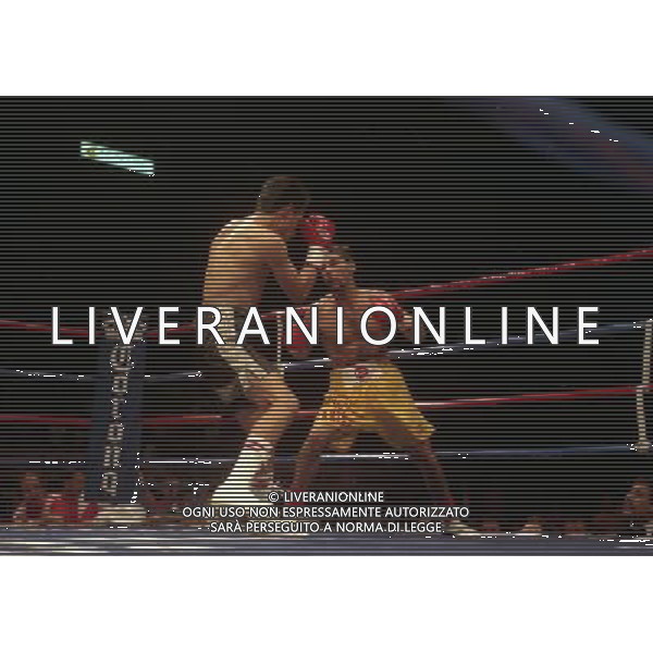 MILANO 20/06/1996 INCONTRO DI BOXE GIOVANNI PARISI GONZALES NELLA FOTO L\'INCONTRO DI PUGILATO TRA GIOVANNI PARISI E GONZALES AG ALDO LIVERANI SAS