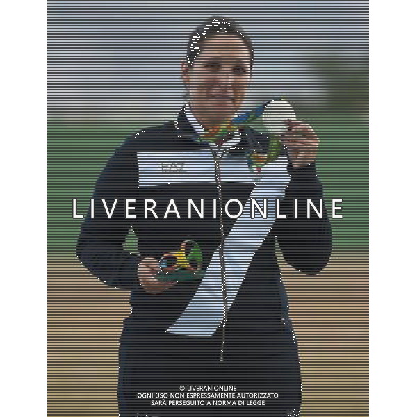 XXXI Olympic Games Giochi Olimpici Rio 2016 Rio de Janeiro - 12.08.2016 Finale Tiro al Piattello Femminile Nella Foto:Cainero Chiara premiazione /Ph.Vitez-Ag. Aldo Liverani
